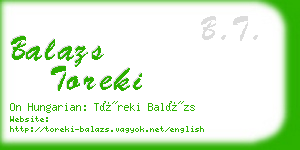 balazs toreki business card